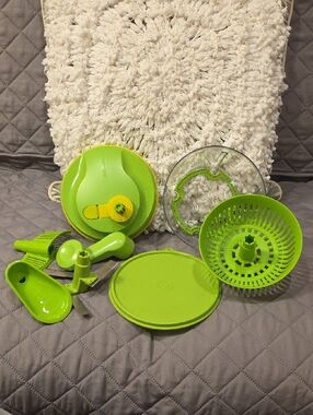 Tupperware Quick Chef Pro System Manual Food Processor Green Accent